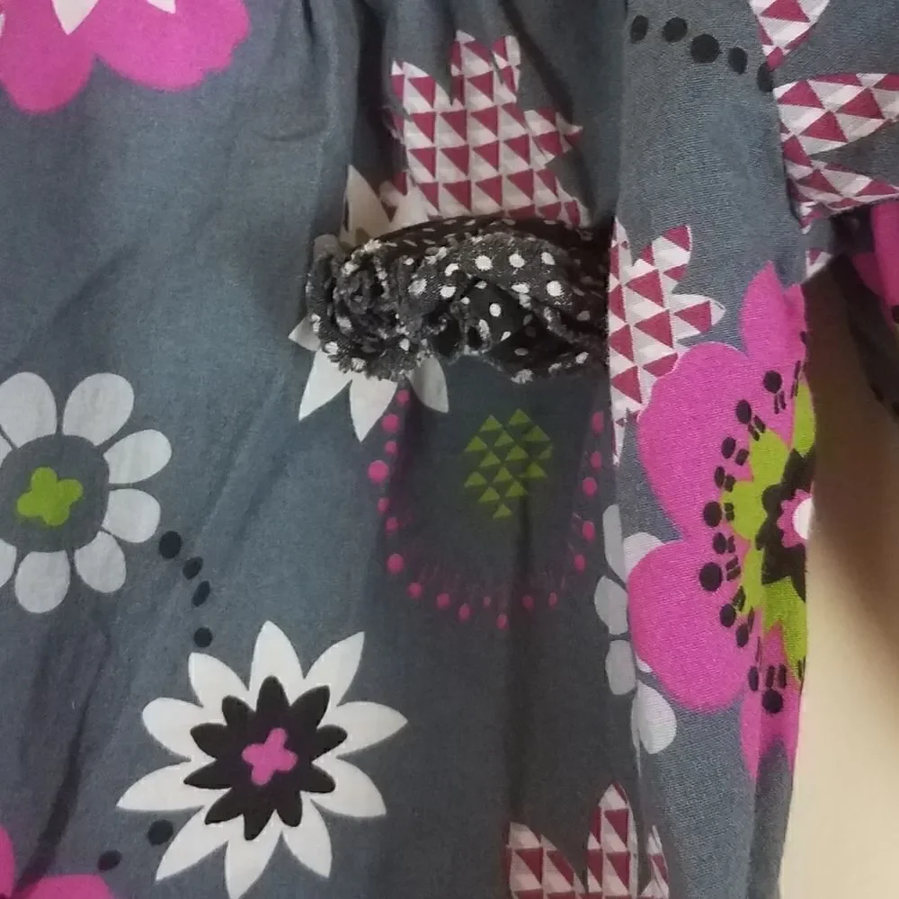 Banana Split Gray Floral Top 3T - Picture 2 of 6